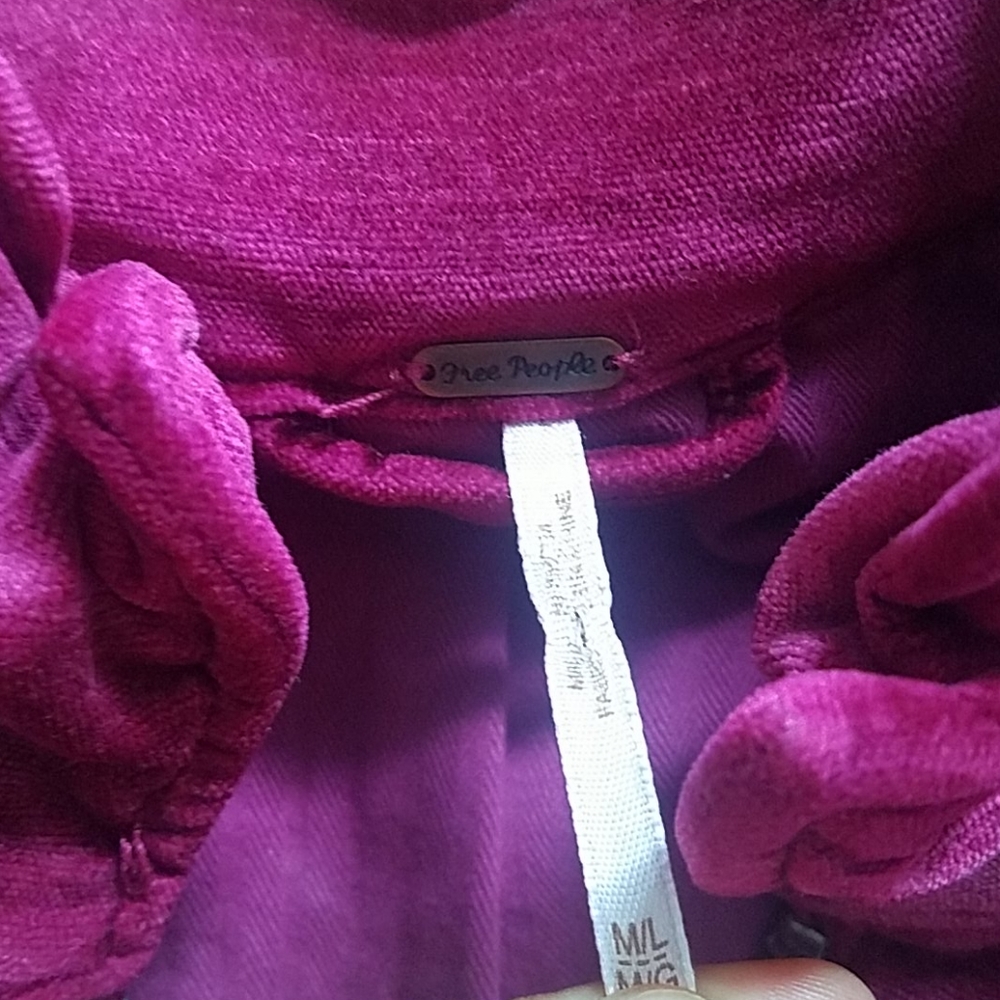 Free People Velvet Trucker Pink Jacket M/L - Picture 6 of 12